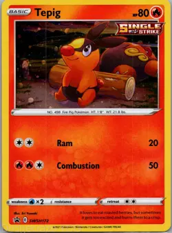 Tepig SWSH172 Promo SWSH Black Star Pokemon NM - Image 1