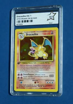 Pokemon Charizard Dracaufeu #4/102 Base Set 1ere Edition 1st French PCA 9.5 NEUF - Image 2