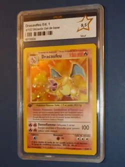 Pokemon Charizard Dracaufeu #4/102 Base Set 1ere Edition 1st French PCA 9.5 NEUF - Image 4