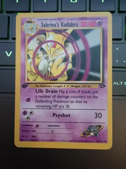 Sabrina’s Kadabra 1st Edition 58/132 – Gym Heroes – Non-Holo – NM Pokemon Card - Image 1