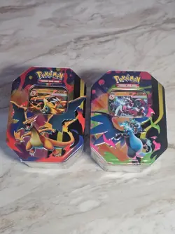 Mega Charizard X and Y Ex Tins Factory SEALED Set of 2 Pokemon TCG - Image 1