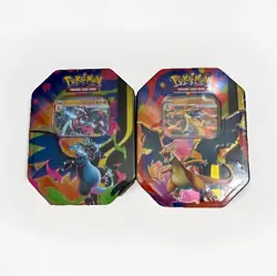 2x Pokemon TCG Mega Charizard X and Y tin set comes factory Sealed (ships fast) - Image 1