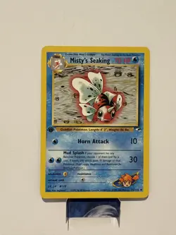 1st Edition Misty's Seaking 55/132 - Gym Heroes - Uncommon - Pokemon - LP - Image 1