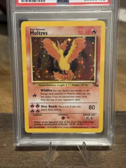 🔥🐦‍🔥1999 Pokemon Fossil Moltres Holo #12 PSA 9 Mint WOTC Unlimited 🔥🐦‍🔥 - Image 2