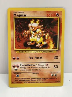 Pokemon TCG WOTC VTG HP Magmar 036/102 Base Set Regular - Image 1