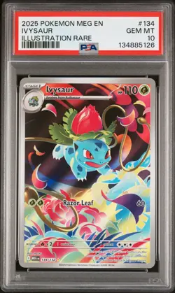 2025 Pokemon Mega Evolution IVYSAUR Illustration Rare #134 PSA 10 Gem Mint - Image 1
