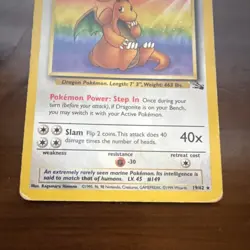 Pokemon Dragonite Fossil Rare 100HP Unlimited 19/62 1999 English - MP - Image 3