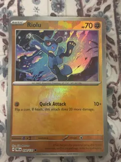 Pokemon Riolu Master Ball Pattern Holo Common 050/131 Prismatic Evolutions 2025 - Image 1
