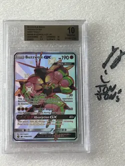 2019 POKEMON SUN & MOON HIDDEN FATES #SV68 FULL ART/BUZZWOLE GX BGS 10 Pristine - Image 1