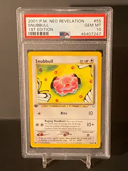 Pokemon 2001 Neo Revelation 1st Edition 55/64 Snubbull PSA 10 Gem Mint - Image 1