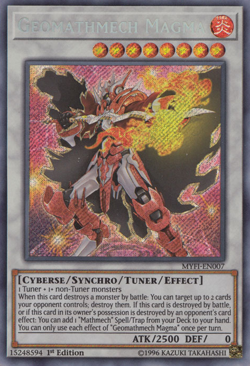 YUGIOH GEOMATHMECH MAGMA SECRET RARE MYFI-EN007 NEAR MINT - Image 1