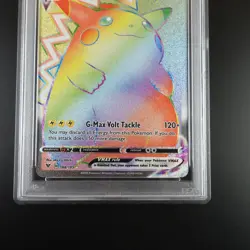 PSA 9 Pikachu Vmax 188/185 Pokemon Vivid Voltage Rainbow Holo Graded Card - Image 3