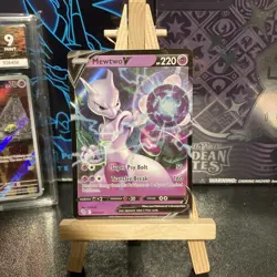 Pokemon Mewtwo v Holo Ultra Rare TCG Card 030/078 Pokemon Go Full Art - Image 1