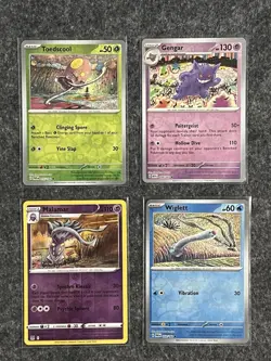 Tomokazu Komiya Art Reverse Holo Pokemon Card TCG Lot Gengar Toedscool Wiglett - Image 1