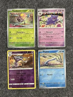 Tomokazu Komiya Art Reverse Holo Pokemon Card TCG Lot Gengar Toedscool Wiglett - Image 2