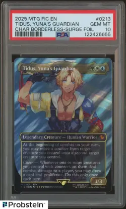 2025 MTG Fic En Char Borderless Surge Foil #0213 Tidus Yuna's Guardian PSA 10 - Image 1