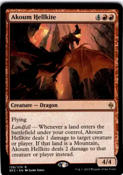 Magic The Gathering Akoum Hellkite Rare #139 - Image 1