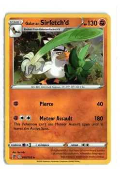 GALARIAN SIRFETCH'D 095/192 COSMOS HOLO POKEMON TCG NM-LP - Image 1
