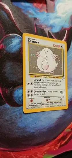 Pokemon Chansey Holo Rare Card #3/130 Base Set 2 WOTC TCG English - Image 2