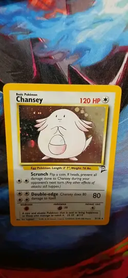 Pokemon Chansey Holo Rare Card #3/130 Base Set 2 WOTC TCG English - Image 5