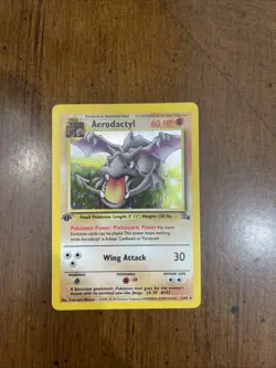 Pokemon TCG Aerodactyl Fossil Holo Rare Card 1/62 First Edition - Image 1