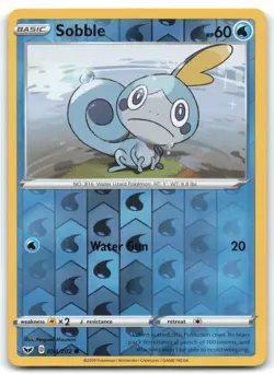 Sobble #054/202 Sword & Shield Base Set Common Reverse Holo LP Pokemon Card 4F - Image 1