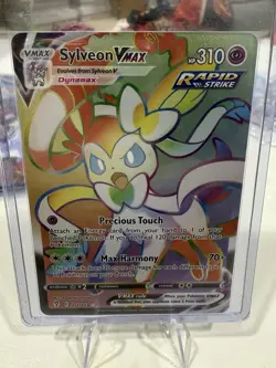 Sylveon VMAX 211/203 Rainbow Secret Rare Full Art Evolving Skies Pokemon Card - Image 1
