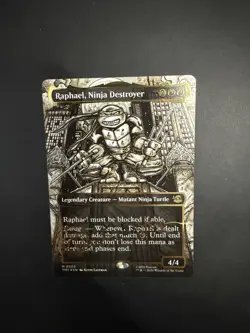 Magic:The Gathering: Raphael, Ninja Destroyer, Gold -Stamped Signature TMNT RARE - Image 3