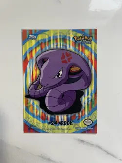 Pokemon Topps Puzzle Card #24 Arbok TV Animation Series Blue Label - Image 1