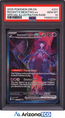 Pokemon 2025 Team Rocket's Mewtwo ex 231/182 SIR Destined Rivals GEM MINT PSA 10 - Image 1