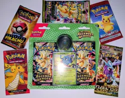 Pokemon Ascended Hero’s Coin Blister Pack + Mix Lot Of Pokemon Packs - Image 1