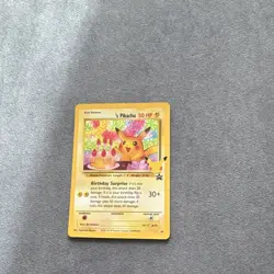 Pokemon Birthday Pikachu Black Star Promo Holo 24 English Vintage 50HP - Image 1