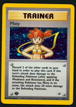 Pokemon Misty 1st Edition Holo Gym Heros 18/132 (NM) - Image 1