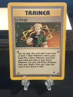 Pokemon TCG Lt. Surge Gym Heroes 17/132 Holo 1st Edition Holo Rare WotC Vintage - Image 1