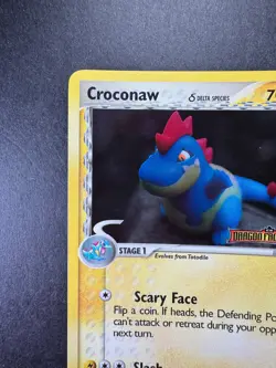 2005 POKEMON CROCONAW EX DRAGON FRONTIERS REVERSE HOLO 27/101 STAMPED - Image 2