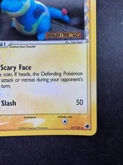 2005 POKEMON CROCONAW EX DRAGON FRONTIERS REVERSE HOLO 27/101 STAMPED - Image 5