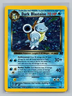 Pokemon TCG #03/82 Dark Blastoise (3) Team Rocket Holo LP - Image 1