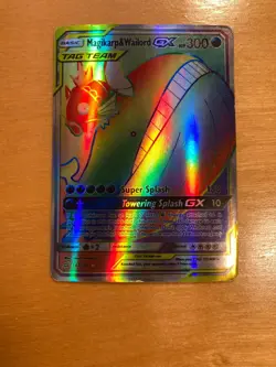 Pokemon Tag Team Magikarp & Wailord GX Rainbow Rare (Lightly Played) 183/181 - Image 1