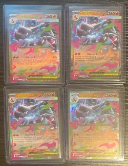 NM Mega Charizard Ex Double Rare 013/094 Phantasmal Flames Pokemon TCG Set Of 4 - Image 1