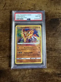 Pokemon Zamazenta Amazing Rare Vivid Voltage 102/185 Holo PSA 10 - Image 1