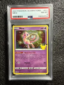 2021 Pokemon Celebrations MEW Holo #011/025 PSA 8 - Image 1