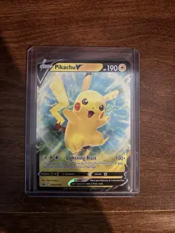 Pokemon TCG Pikachu V SWSH198 Sword & Shield Promo Holo 190 HP Lightning Blast - Image 1