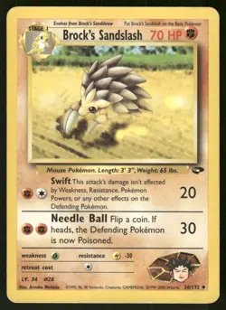 Pokemon Tcg Brock's Sandslash #36 Pokemon Gym Challenge LP - Image 1