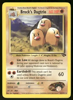 Pokemon Tcg Brock's Dugtrio #22 Pokemon Gym Challenge LP - Image 1