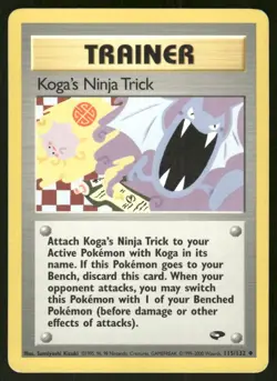 Pokemon Tcg Koga's Ninja Trick #115 Pokemon Gym Challenge LP - Image 1