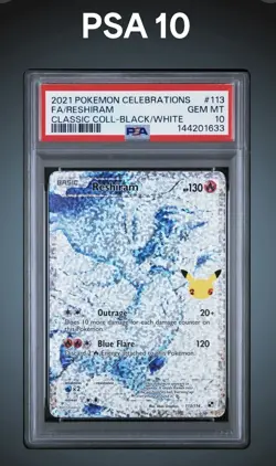 PSA 10 Reshiram HOLO Full Art Pokemon Celebrations Classic Collection (2021) - Image 1