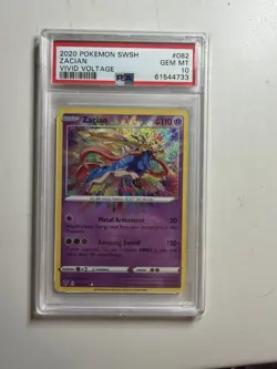 Pokemon Zacian Amazing Rare Vivid Voltage 082/185 Holo PSA 10 - Image 1