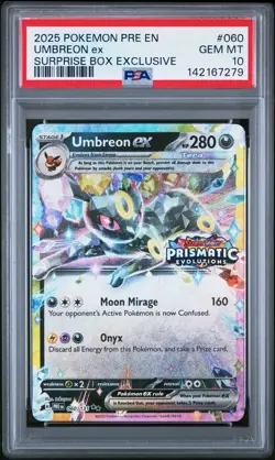 2025 POKEMON PRE EN-PRISMATIC EVOLUTIONS #060 UMBREON EX PSA 10 - Image 1