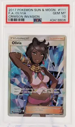 Pokemon - Olivia 111/111 Full Art - SM Crimson Invasion - PSA 10 GEM MINT - Image 1