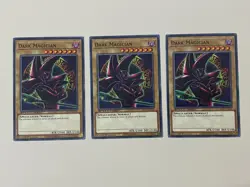 Yugioh Dark Magician x 3 - 1st Edition Red Cloak NM - Plus Free Holographic Card - Image 1